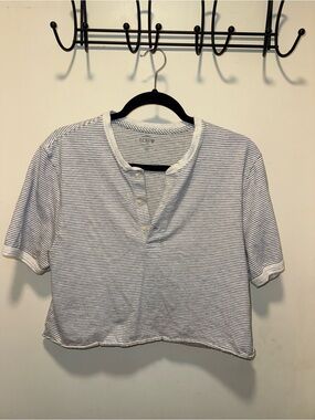 J.Crew Cropped Henley Tee